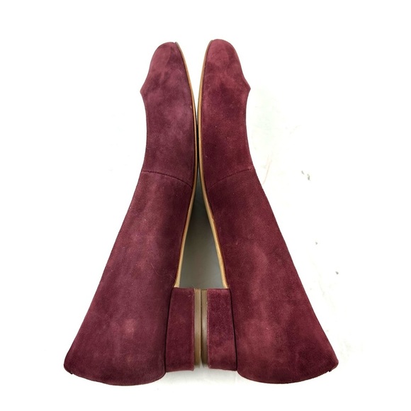 J Crew Shoes 9 Burgundy Suede Slip On Womens Heels - Picture 5 of 7
